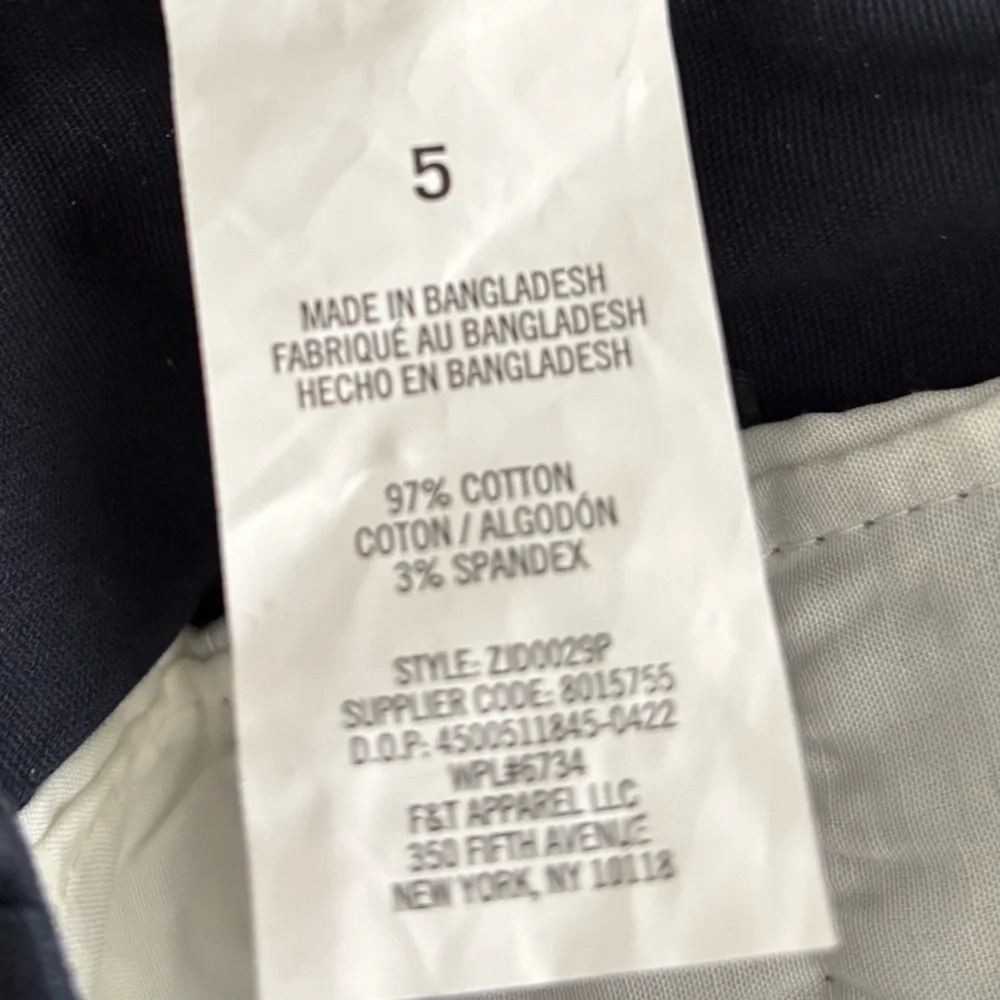 IZOD Approved School-wear Girls’ Stretch Uniform Pants Size 5 Regular, Navy, NWT